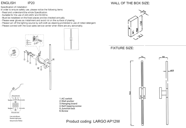Crystal Lux Бра Crystal Lux LARGO AP12W GOLD