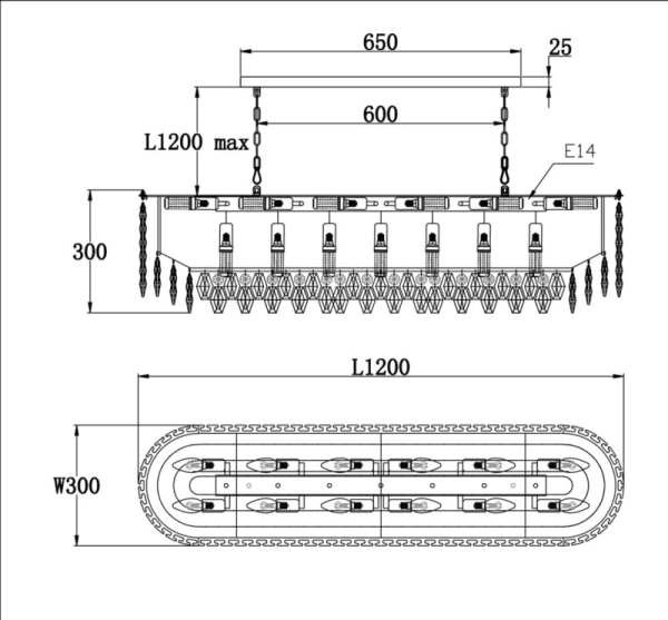 Подвесная люстра Fluorite FL1191-21PO