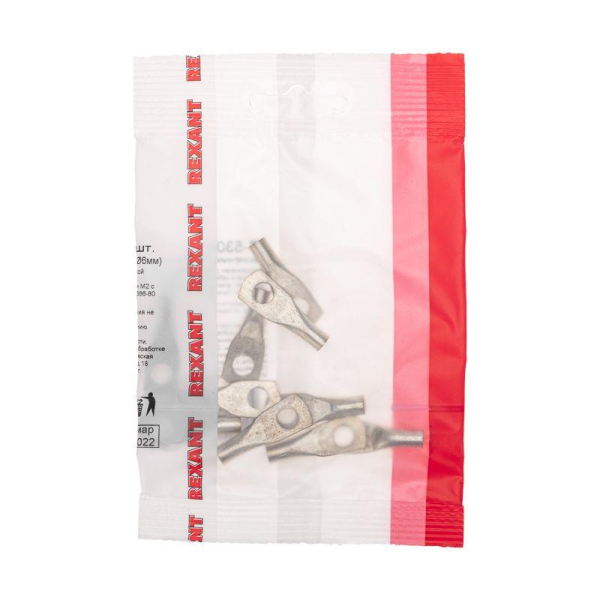 Наконечник медный луженый ТМЛ 6–6–4 (6мм² - Ø6мм) ГОСТ 7386-80 (в упак. 10 шт.) REXANT