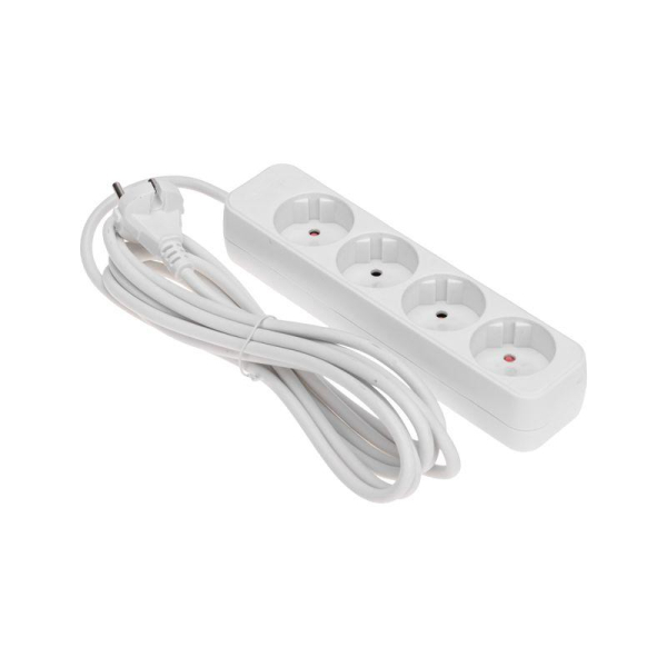 Удлинитель STANDARD 4 гнезда, 3м, 2х1,0мм², б/з, белый REXANT