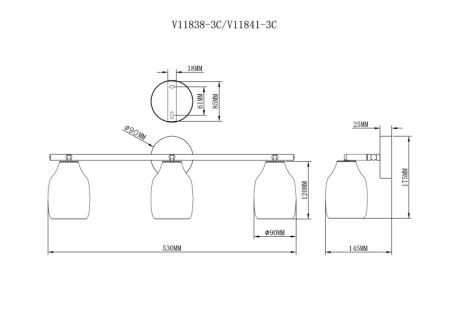 Спот Moderli V11838-3C