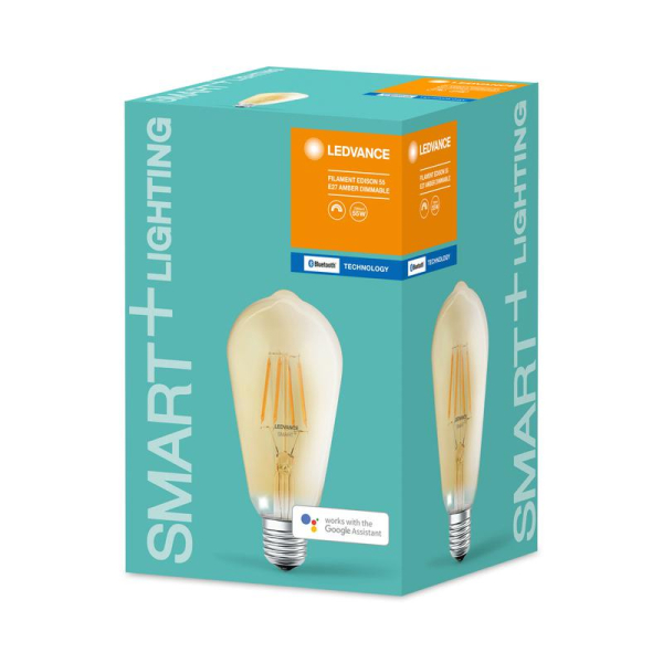 Лампа светодиодная SMART+ Filament Edison Dimmable 55 6Вт/2400К E27 LEDVANCE 4058075208605