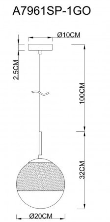 Подвесной светильник ARTE Lamp A7961SP-1GO