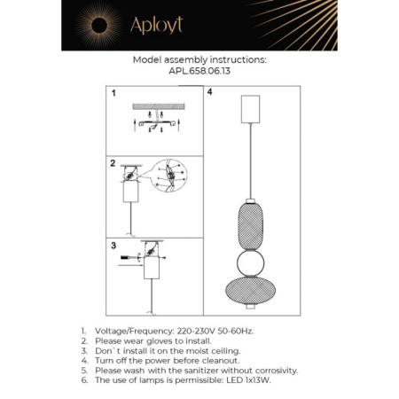 Подвесной светильник APLOYT APL.658.06.13