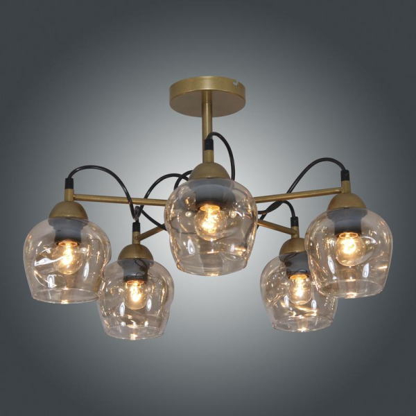 Светильник "Мирра" 151 (плафон 8268) НСБ 01-5х60-165 Е27 (ИМ) потолочный зол. Элетех 1005405272