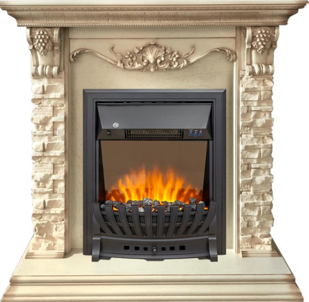 Royal Flame Каминокомплект Adriana - Cлоновая кость с очагом Aspen Black