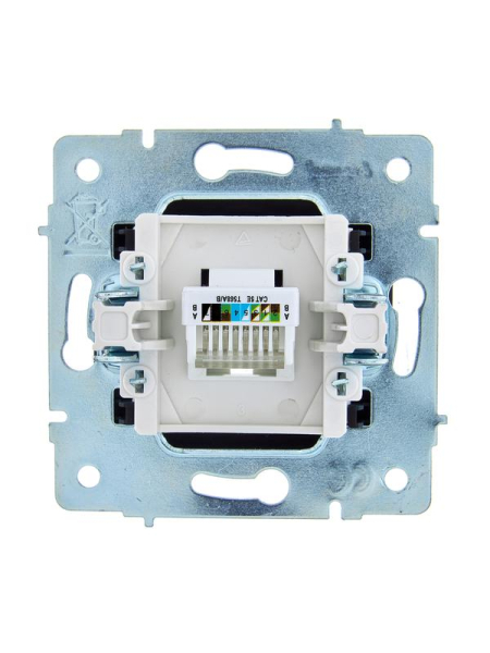 Розетка компьютерная 1-м СП ASTI IP20 RJ45 механизм Cat 5e черн. бархат LEZARD 7081-4288-139