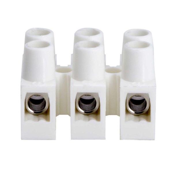 Колодка клеммная 3х2.5кв.мм 24А полипропилен 450В 85град.C бел. DKC 43103PL/B