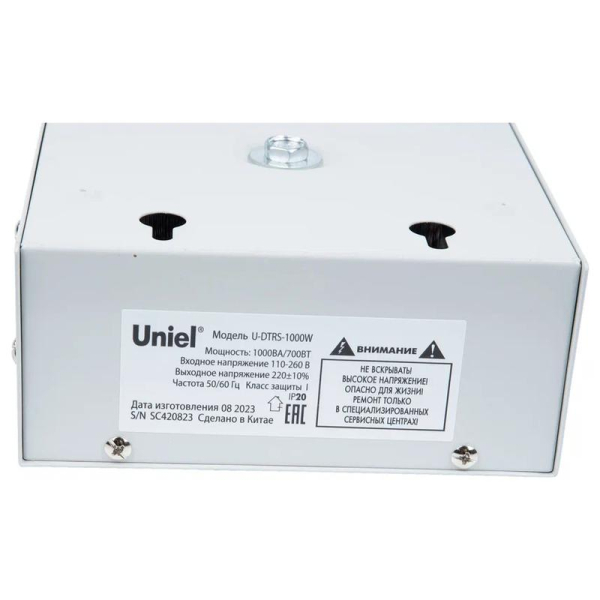 Стабилизатор напряжения U-DTRS-1000W 1ф 1кВА релейный ультратонкий настен. Uniel UL-00010577