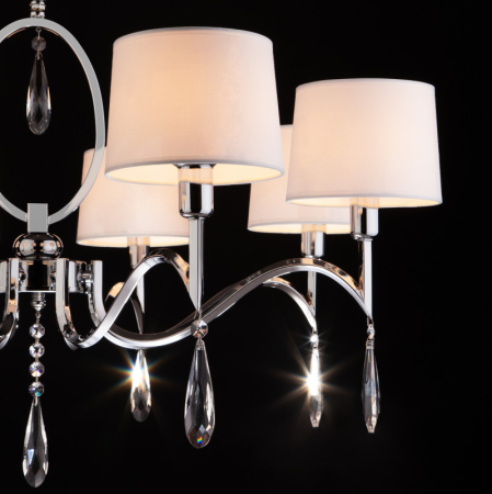 Подвесная люстра Eurosvet 10093/8 хром/прозрачный хрусталь Strotskis