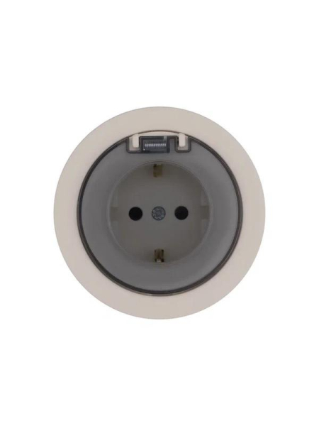 Розетка 1-м СП OSEN IP44 с заземл. с крышкой ПБТ механизм сл. кость LEZARD 743-9088-123BIPCH