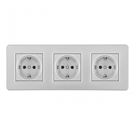 Розетка Arte Milano SET16-3-40-1x3 silver