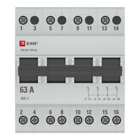 Переключатель трехпозиционный ТПС-63 4P 63А PROxima EKF TPS463