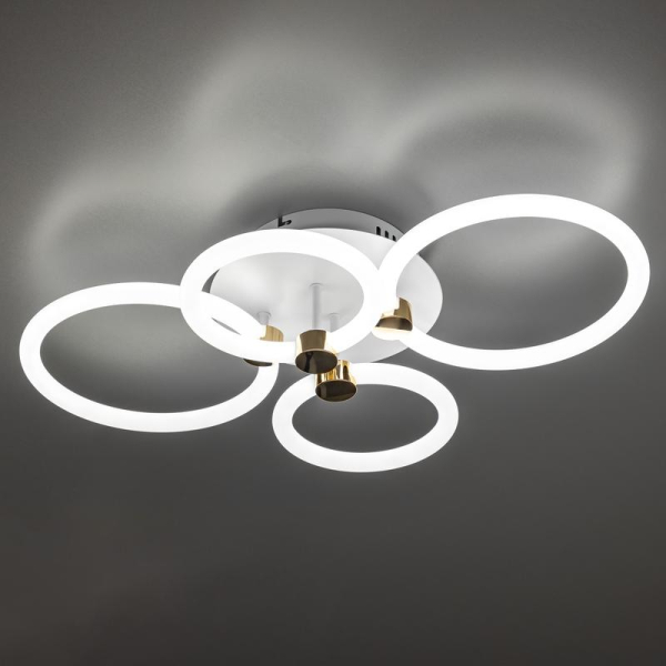 Люстра светодиодная OTTIMO Алиса 100Вт 2700К+6400К/4200К/6400К+2700К 615х415х130мм 45кв.м ДУ диммир. бел./зел. Ritter 51612 9