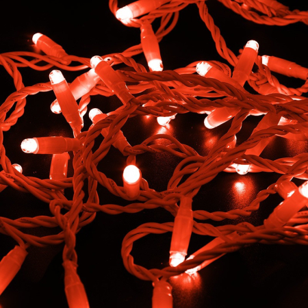 Гирлянда светодиодная Нить 10м 100 LED КРАСНЫЙ белый ПВХ IP65 эффект мерцания 230В соединяется нужен блок 303-500-1 NEON-NIGHT