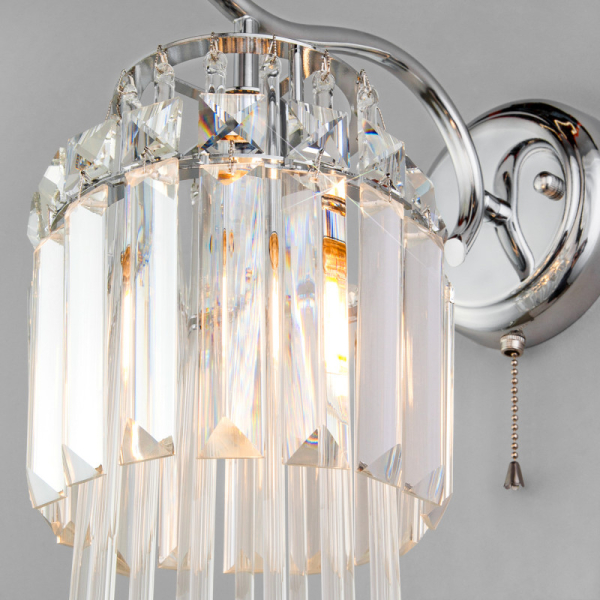 Бра Eurosvet 10119/1 хром/прозрачный хрусталь Strotskis