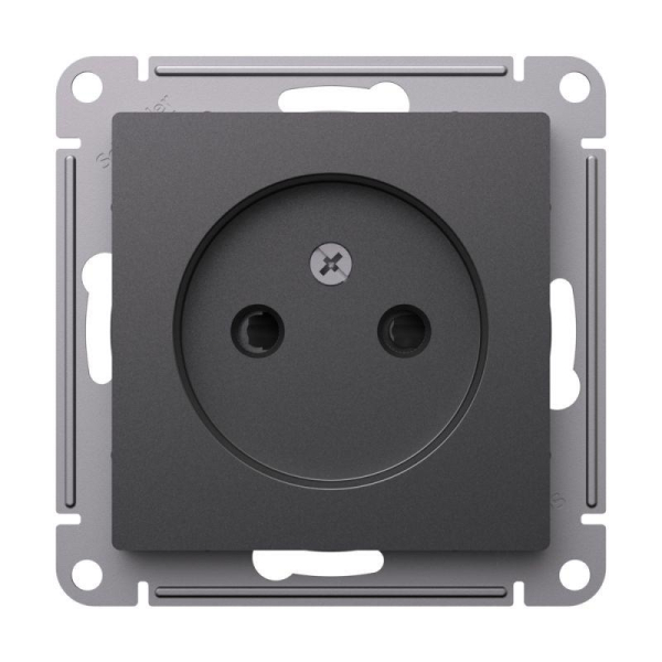 Розетка AtlasDesign 16А без заземл. защ. шторки механизм базальт SE ATN001449