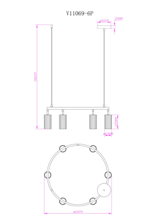 Подвесная люстра Moderli V11069-6P