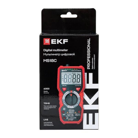 Мультиметр цифровой MS18C Professional EKF In-180701-pm18C