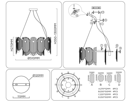 Подвесная люстра Ambrella Light LH31251