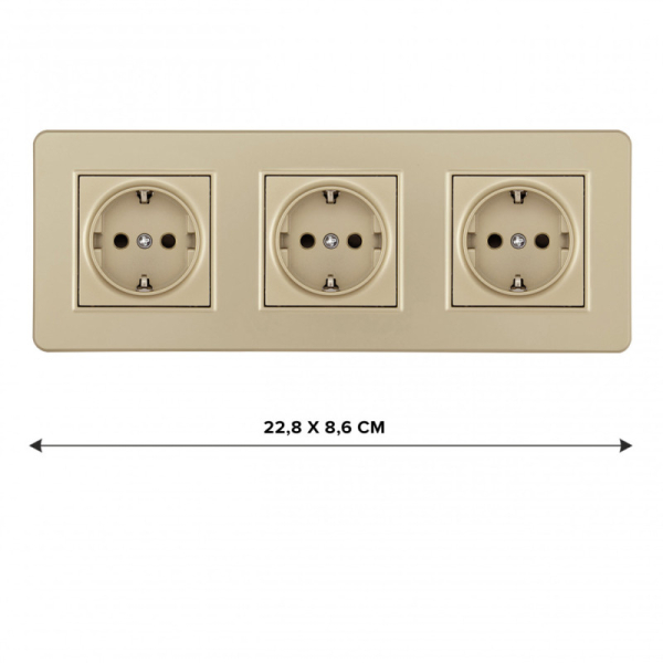 Розетка Arte Milano SET16-3-40-1x3 shampan