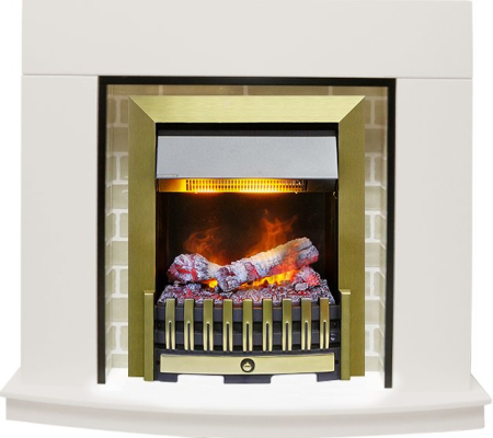 Dimplex Каминокомплект Montana - Белый с очагом Danville Antique Brass FB2