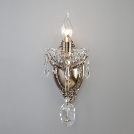 Бра Eurosvet 10103/1 античная бронза/прозрачный хрусталь Strotskis