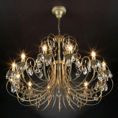 Подвесная люстра Eurosvet 3305/12 латунь/прозрачный хрусталь