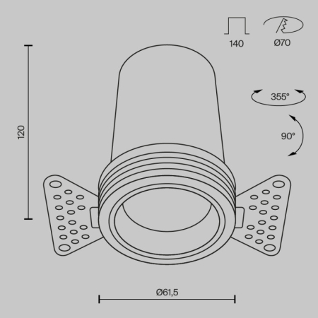 Встраиваемый светильник Maytoni Technical DL125-L12-3K-TRS-W