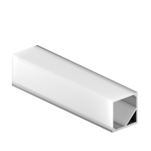 Комплект профиля Geniled для светодиодной ленты угловой 16x16x1000 М20 с заглушками и L-образным рассеивателем