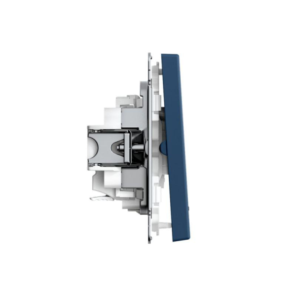 Выключатель 2-кл. ArtGallery (сх. 5а) 10AX с подсветкой быстрозажим. клем. механизм аквамарин SE GAL001153S