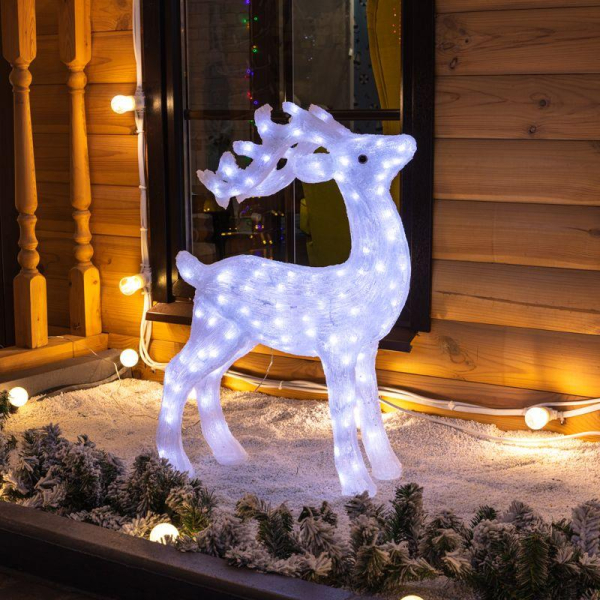 Акриловая светодиодная фигура Олень 50х25х75 см, IP65, понижающий трансформатор в комплекте NEON-NIGHT