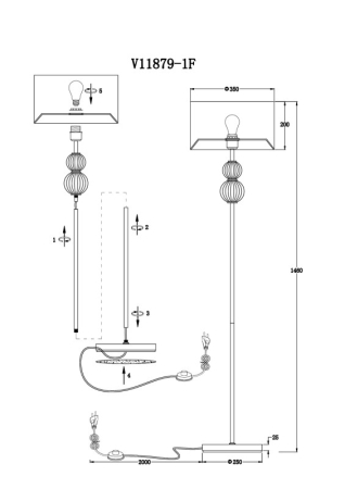 Торшер Moderli V11879-1F