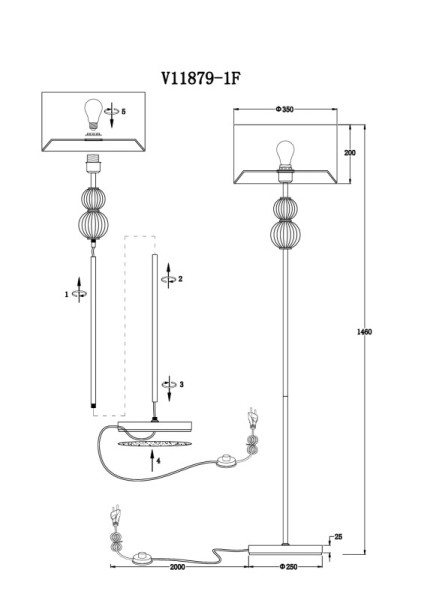 Торшер Moderli V11879-1F