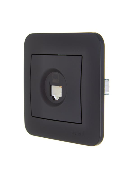 Розетка компьютерная 1-м СП ASTI IP20 RJ45 в сборе Cat 5e черн. бархат LEZARD 7081-4242-139