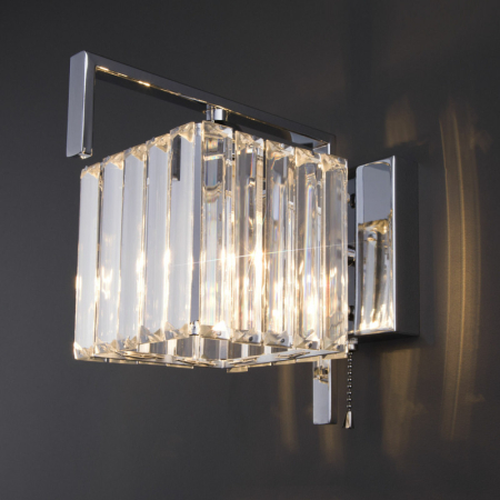 Бра Eurosvet 10126/1 хром/прозрачный хрусталь Strotskis (10117/