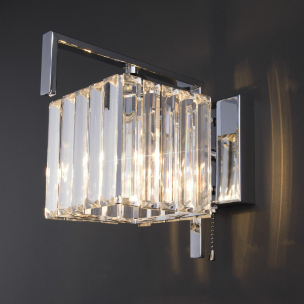 Бра Eurosvet 10126/1 хром/прозрачный хрусталь Strotskis (10117/