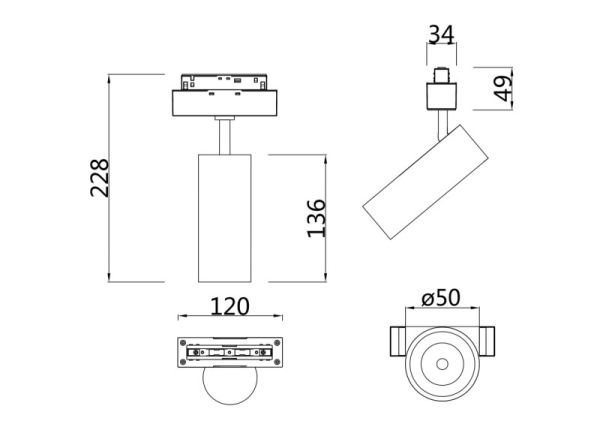 Светильник на шине Maytoni Technical TR019-2-10W3K-MG