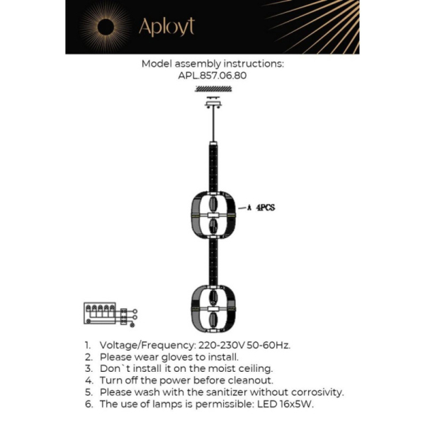 Подвесной светильник APLOYT APL.857.06.80