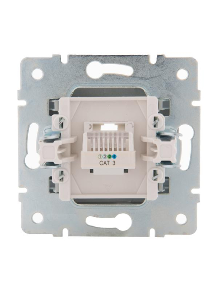 Розетка телефонная 1-м СП Karina RJ11 механизм матов. серебр. LEZARD 707-4388-137