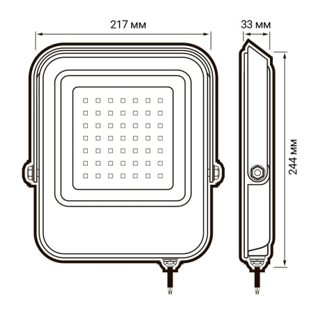 Прожектор светодиодный PFL-V 100Вт 6500К IP65 ДО Pro JazzWay 5039759