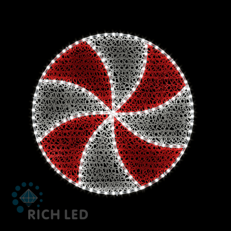 2Д Елочная игрушка Карамель, 730х730 мм, Деколэйс, 24В Белый