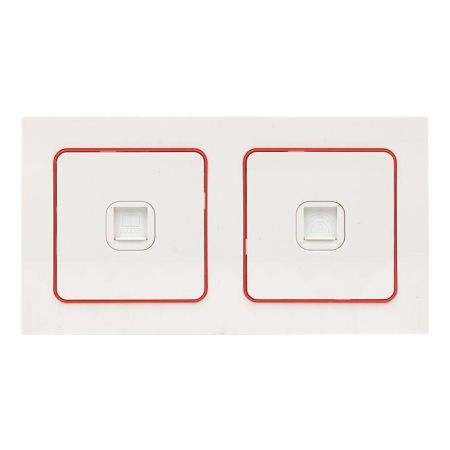 Рамка 2-м Стокгольм бел. с линией цвета красн. PROxima EKF EXM-G-305-20