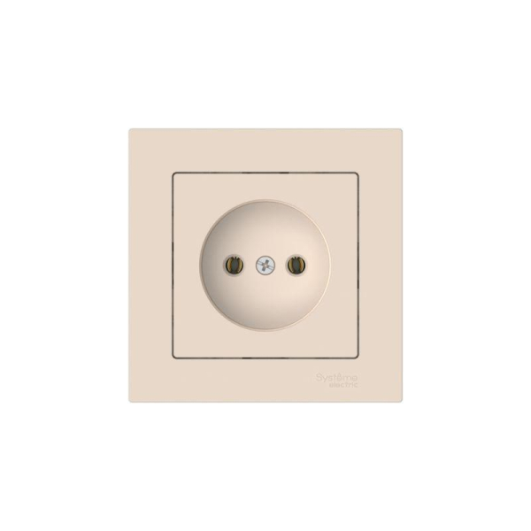 Розетка AtlasDesign 16А без заземл. быстрозажим. клем. в сборе беж. SE ATN000240S