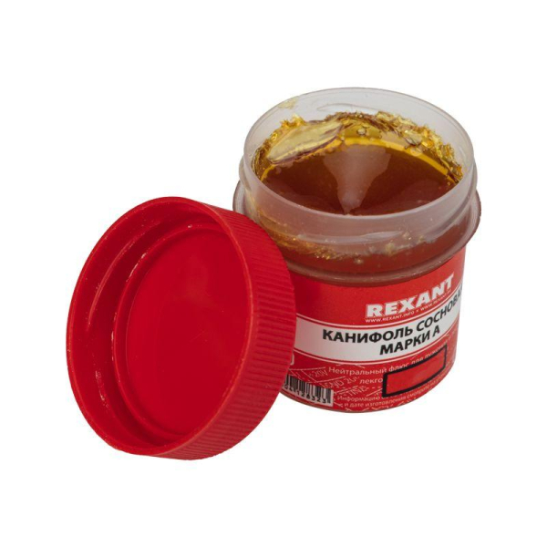 Канифоль сосновая, флюс НЕЙТРАЛЬНЫЙ, марка А, 20г, блистер REXANT