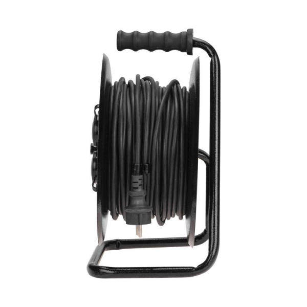 Удлинитель силовой КГ на катушке 4 гнезда, с/з, 50м, 3х1,5мм², IP44 c защитными крышками, металлическая катушка REXANT