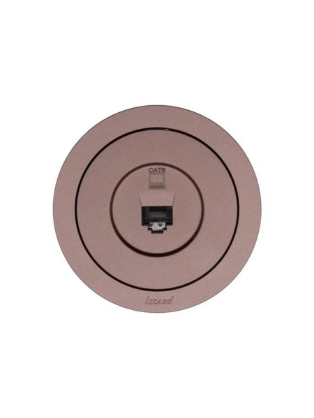 Розетка компьютерная СП OSEN RJ45 кат.6 механизм шоколад LEZARD 743-7388-140