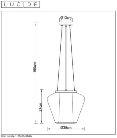 Подвесной светильник LUCIDE 25400/30/65
