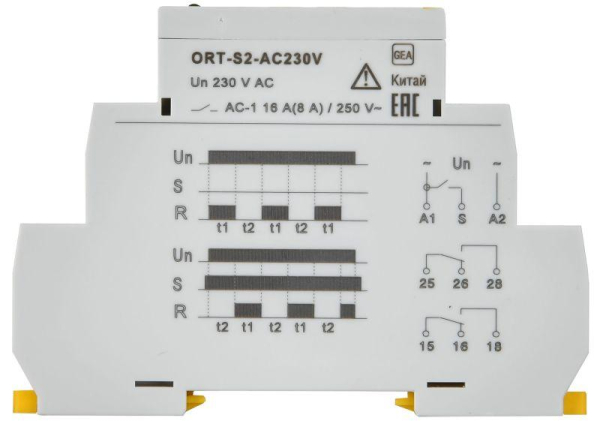 Реле циклическое ORT 2 контакта 230В AC IEK ORT-S2-AC230V