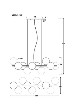 Подвесная люстра MyFar MR2941-10P